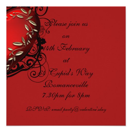 Heart Valentine's Day Party Invitation