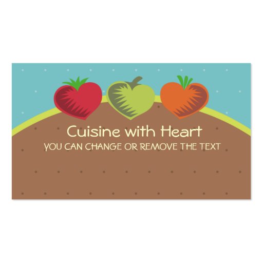 heart vegetables healthy dining gardening love ... business card templates (front side)