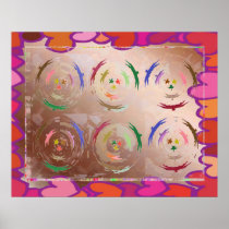 Heart Vibrations in Gold Poster