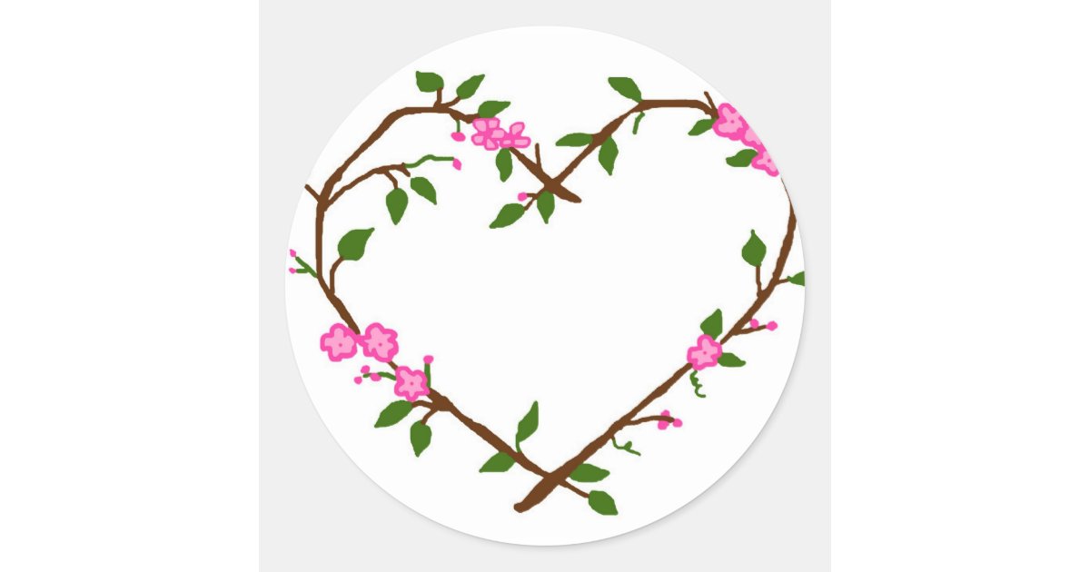 Heart vines stickers Zazzle