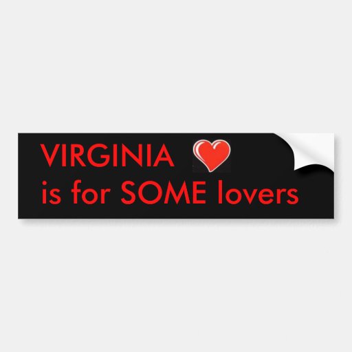 heart, VIRGINIA is for SOME lovers Bumper Sticker Zazzle