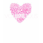 Heart Voluptuous Diva Vintage Blk Tee T Shirts