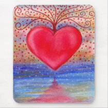 Heart Water Reflection mousepads