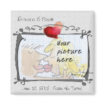 Heart Wedding Save the Date Photo Magnets