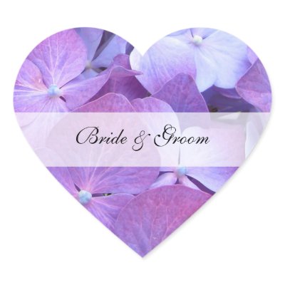 Heart Wedding Sticker - Hydrangea
