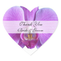 Heart Wedding Thank You Stickers --  Orchid