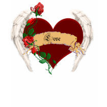 heart wings and roses tank t-shirts