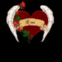 heart wings and roses tank t-shirts