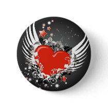 Heart & Wings Design buttons