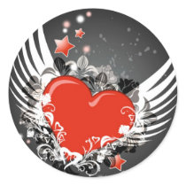 Heart & Wings Design stickers by OlgaGutzler Heart & Wings Design stickers