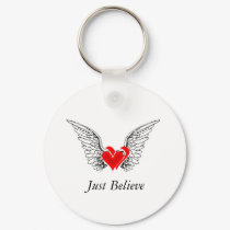 Heart Wings Keychain by joyfulencounters Heart Wings Keychain