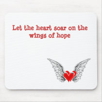 Heart Wings Mousepad by joyfulencounters Heart Wings Mousepad