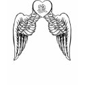 Heart with Angel Wings (Wolf Kanji) T-Shirt