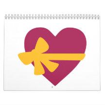 Heart with bow wall calendars