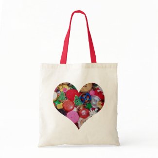 Heart with Christmas Tree Buttons bag