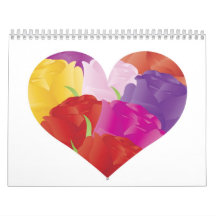 Heart with Colorful Roses Calendar