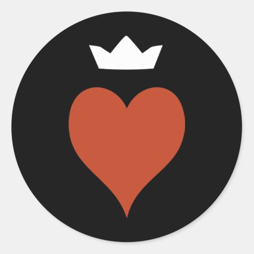 Heart With Crown Round Sticker Zazzle