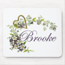 heart with flowers Brooke Mouse Pads