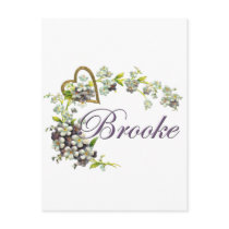 heart with flowers Brooke Postcard