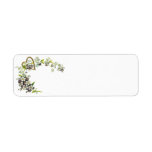 heart with flowers return address labels