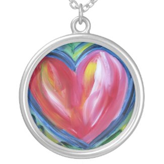 Heart with Hope Silver Necklace Jewelry Round Pendant
