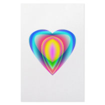 Heart with Inviting Colors Custom Stationery