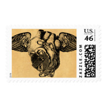 Heart with Locks and Wings postage by opheliasart Heart with Locks and Wings postage