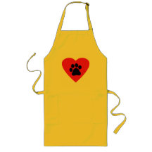 Heart with Paw Print Aprons