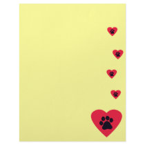 Heart with Paw Print Letterhead Design
