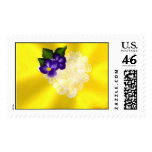 HEART WITH PURPLE FLOWERS postage
