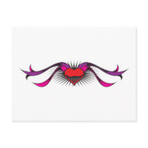 Heart with Ribbons Tattoo Design postcards by doonidesigns Heart with Ribbons Tattoo Design postcards