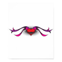 Heart with Ribbons Tattoo Design posters