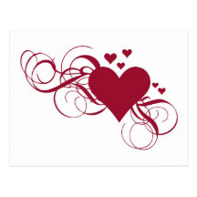 heart with swirls post card