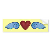 Heart with Wings bumper stickers