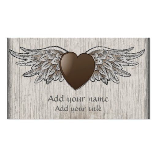 Heart with Wings Business Card Template (front side)