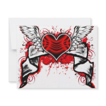 Heart with Wings Personalized Invites