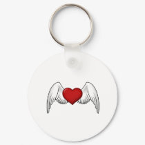 Heart with Wings keychains by original_designs Heart with Wings keychains