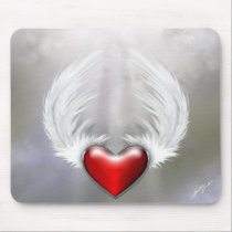 Heart With Wings Mousepad