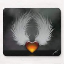 Heart With Wings Mousepad