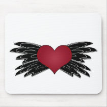 heart with "wings" mousepads by Ceyzpurplestang heart with "wings" mousepads