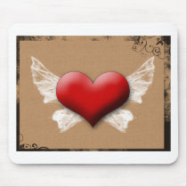 Heart with Wings mousepads by Sara_Lynn_Roze Heart with Wings mousepads