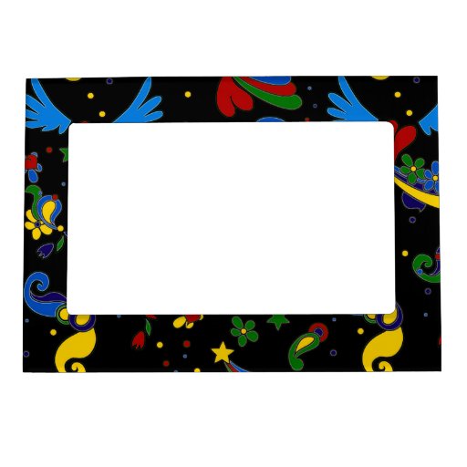 Heart with wings pop art style black pattern frame Zazzle