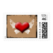 Heart with Wings postage by Sara_Lynn_Roze Heart with Wings postage