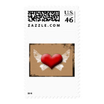 Heart with Wings postage by Sara_Lynn_Roze Heart with Wings postage
