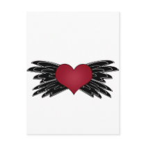 heart with "wings" postcards