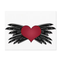 heart with "wings" postcards