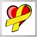 Heart with Yellow Ribbon Poster