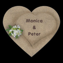 Heart with your Names in the Sand stickers