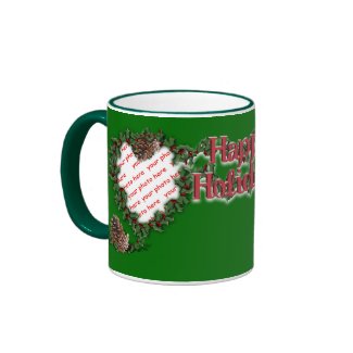 Heart Wreath on green mug