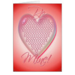 HEART XXX & OOO BE MINE by SHARON SHARPE Greeting Card HEART XXX & OOO BE MINE by SHARON SHARPE Greeting Card